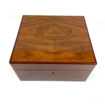 A good quality Walnut Alfred Dunhill Cigar Humidor/box with 2 keys, 4 cutters, a pipe tamper in