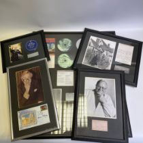 A framed The Goon Show montage 66 x 77cm.  Spike Milligan signed first day cover, a Spike Milligan