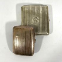 Two Silver cigarette cases.  Total weight approximately 164 grams.  Generally good condition