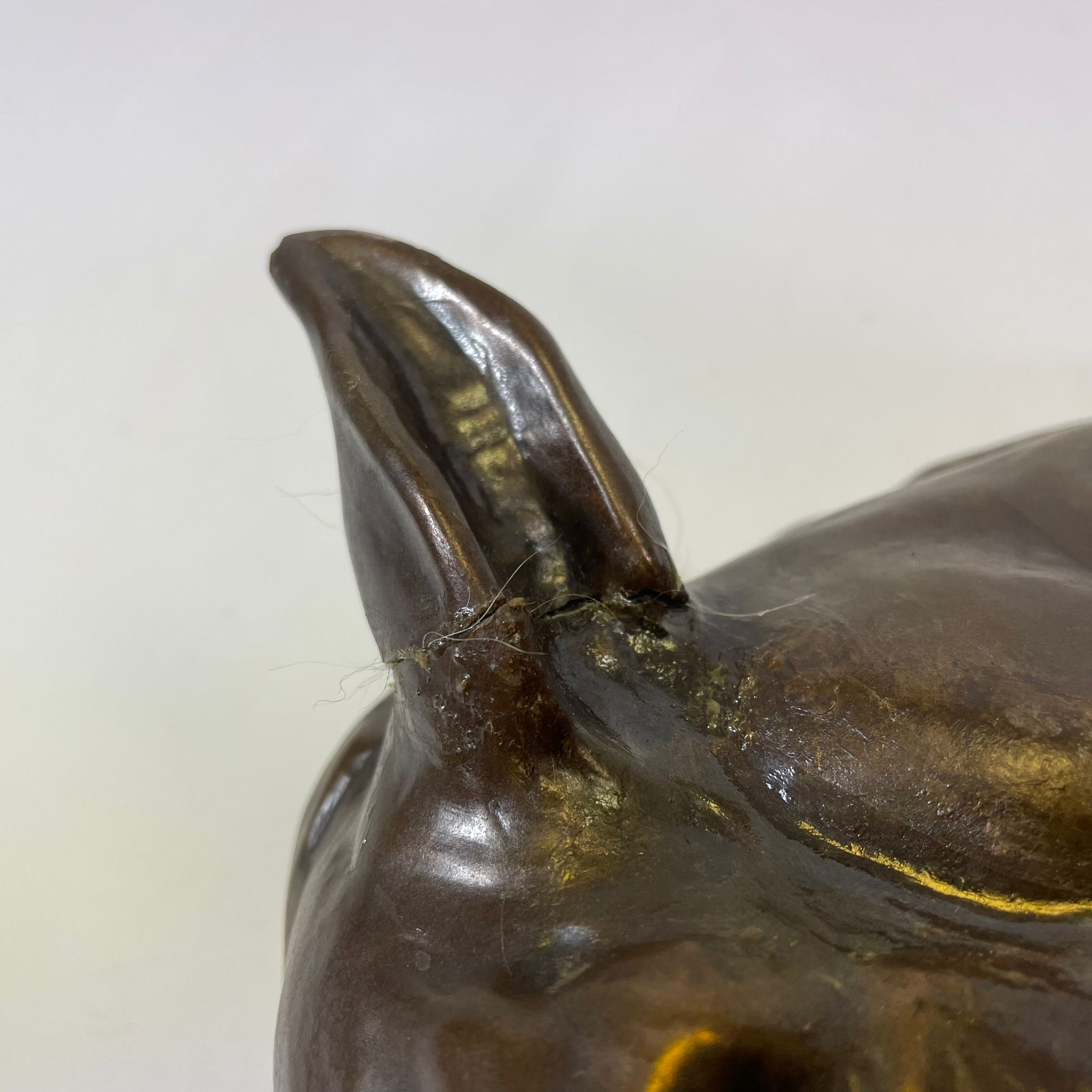 A bronze horses head after Albert Hinrich Hussmann (1874-1946) no. 1697/1.  29cm tall missing base - Image 5 of 6