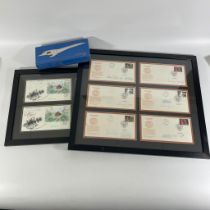 A framed set of 4 Jersey Year of the Rat 1996.  First Day covers signed by Freddie Davies, Joe