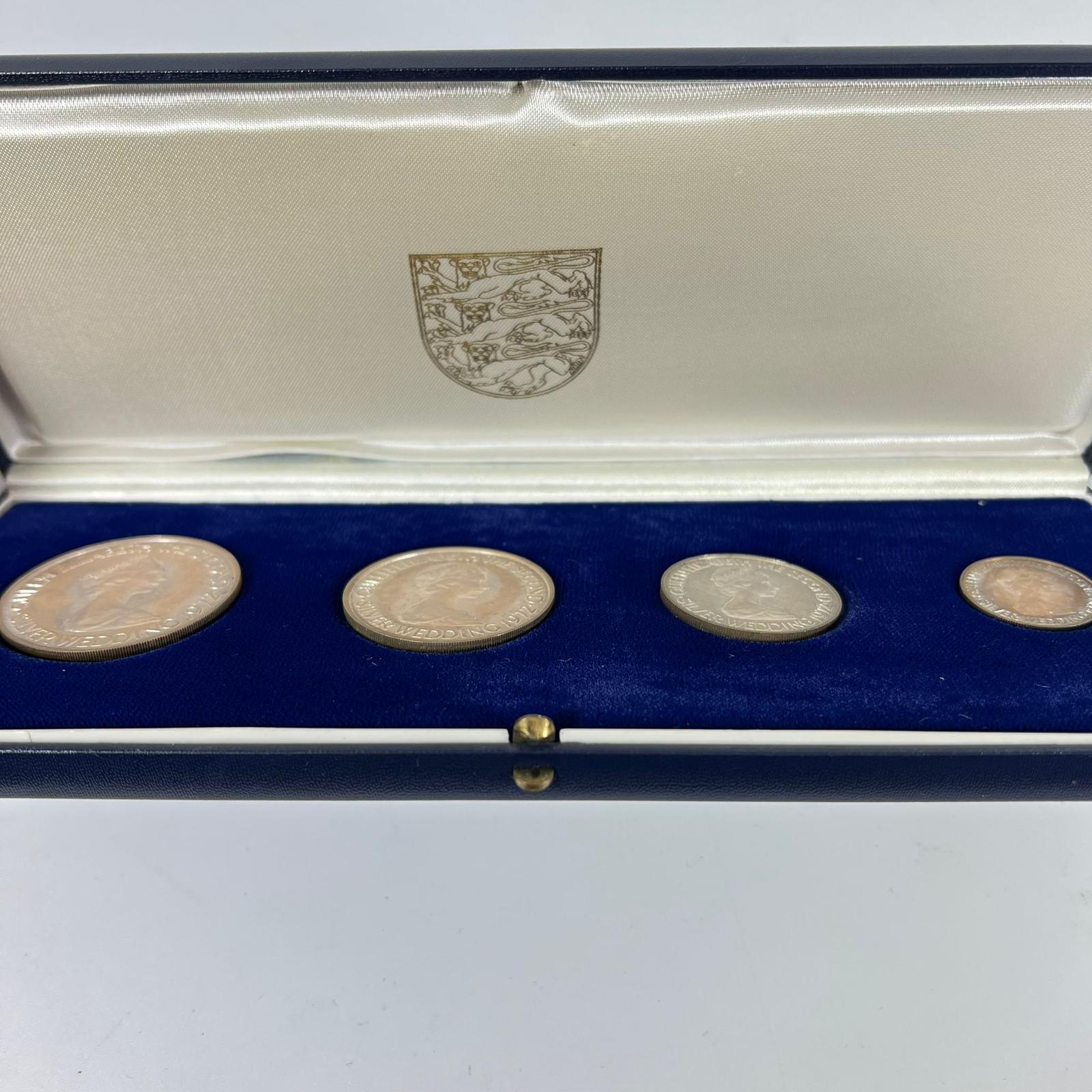 1972 Queen Elizabeth II Silver Wedding Jersey 4 coin set in case - Image 4 of 5