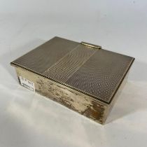 A Silver cigarette desk box London 1966/67.  Sponsor S.J.R generally good condition 4cm x 9.5cm x