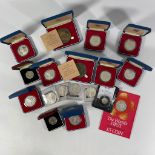 A collection of silver and other coins to include: Two silver Royal Mint Elizabeth II 25th