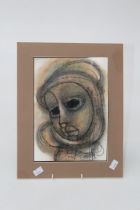 Late 20th century, possibly African School. Head and shoulders portrait of a lady. Pastel and
