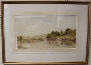 Thomas Danby c1818-1886 British An upland river. Watercolour, signed lower right, framed, 38 x 49cm