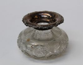 Tiffany and Co, Makers. An early 20th century silver mounted posy vase of large size, with slice,