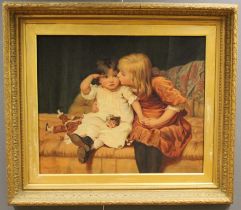 After Frederick Morgan ROI ( British 1847-1927) A girl comforting her younger sibling with a