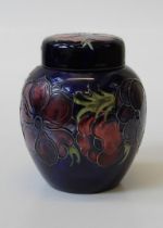 A Moorcroft Anemone pattern covered jar, 21cm. Blue signature and impressed marks to base,