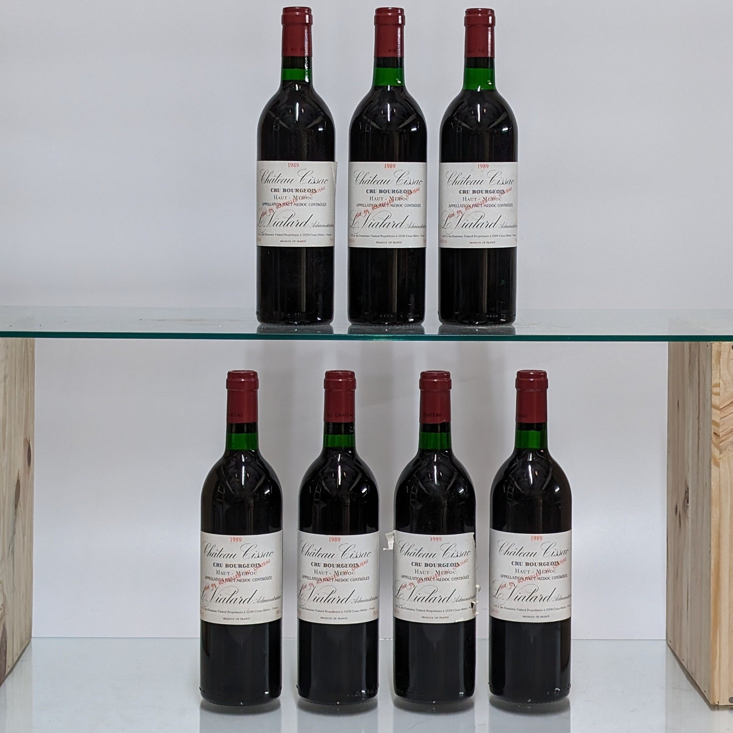 Chateau Cissac, Cru Bourgeois, Haut Medoc, 1989, seven bottles