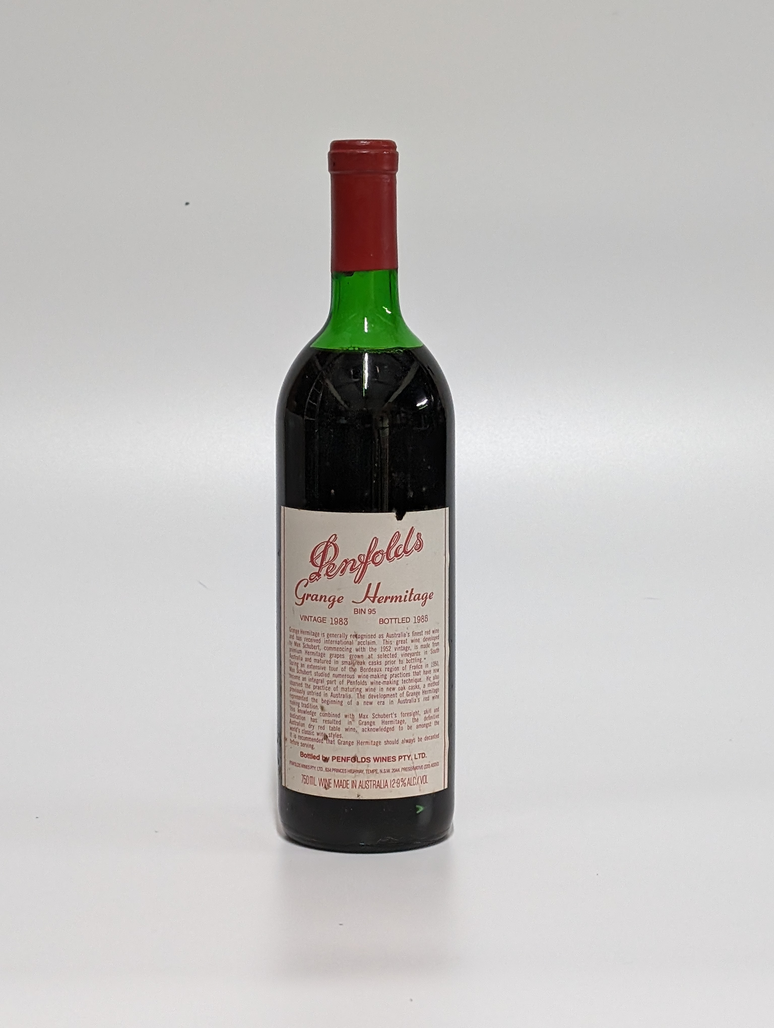 Penfolds Grange Hermitage, Bin 95, South Australia, 1983, one bottle