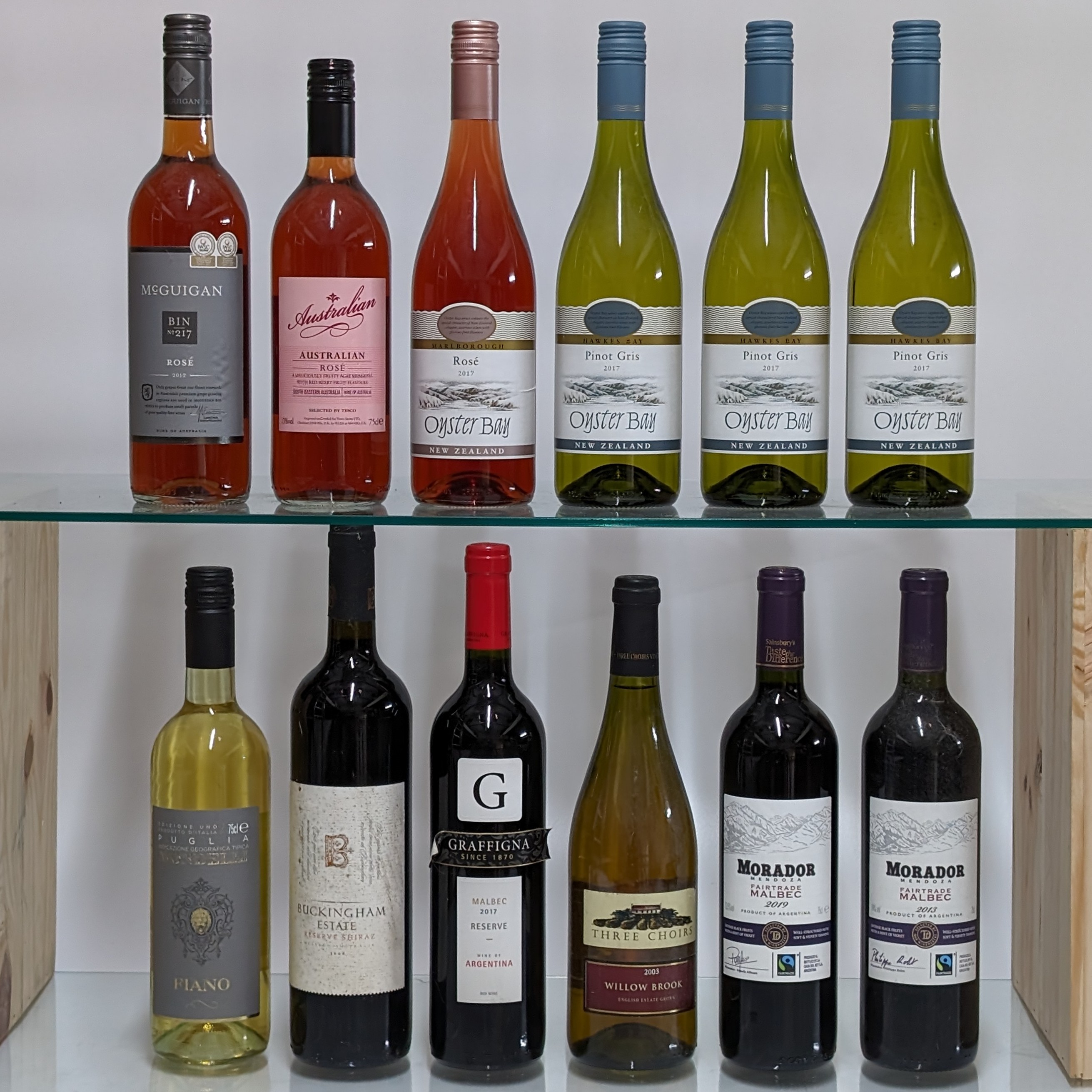 Assorted Red, White and Rosé Wine, to include: Oyster Bay, Pinot Gris, Hawkes Bay, NZ, 2017, three