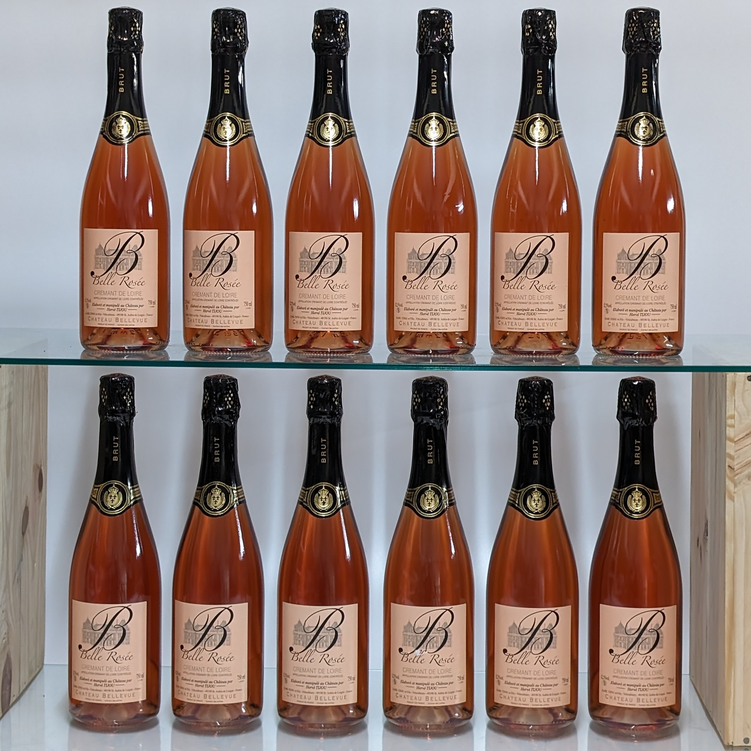 Chateau de Bellevue Rosé, Cremant de Loire, NV, twelve bottles   Please Note: This lot is subject to