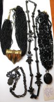 Assorted Jewellery to include Jet Jewellery, four pieces of Jewellery altogether.  To include a an