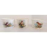 3 Royal Worcester Ornithological themed barrels, all signed W Powell, various date codes A long