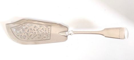 A London Silver hall marked cake slice dated for C1856 measures 30 cm in length weighing 167 Gr /