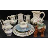 Assorted ceramics including Indian Tree pattern jugs, Chinese ginger jar and cover pair small