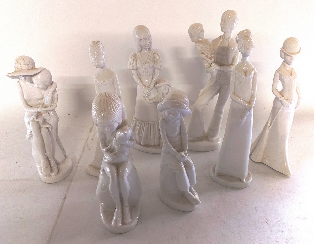 collection of Bone China Spode white glazed figures by Pauline Shone (8) tallest figure 29 cm - Image 2 of 11