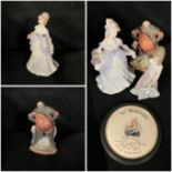 A collection of porcelain figures including Coleport, Lladro and Doulton.  a queen Victoria