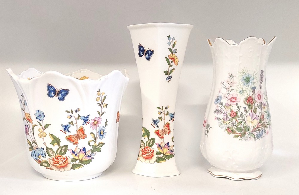 A collection Of Aynsley china, in the Wild Tudor and Cottage Garden pattern. Vases, pin trays and - Image 2 of 7