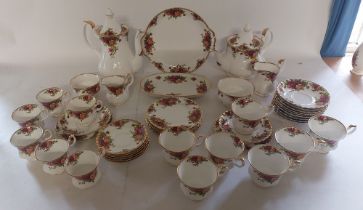A 54 piece  " Old Country Roses pattern " with gilt border., Royal Albert Tea Set  & Coffee Set