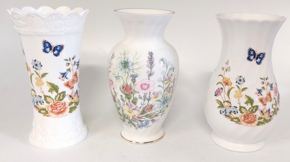 A collection Of Aynsley china, in the Wild Tudor and Cottage Garden pattern. Vases, pin trays and - Image 4 of 7