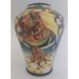 A large boxed, trial Draco ( Landon ) vase by Moorcroft, stands 31.5 cm high. Condition: Good, no