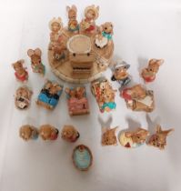 A collection of 1970's Pendelfin rabbits, to include the Bandstand and players, as well as 15