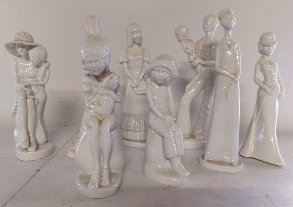 collection of Bone China Spode white glazed figures by Pauline Shone (8) tallest figure 29 cm - Image 3 of 11