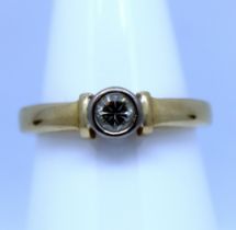 18ct Yellow Gold approx. 0.20ct Solitaire Round Brilliant Cut Diamond ring. The solitaire diamond is