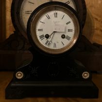 French mantel clock retailed by B Yahslev Ladgate Mill London with 8 day 2 train movement striking