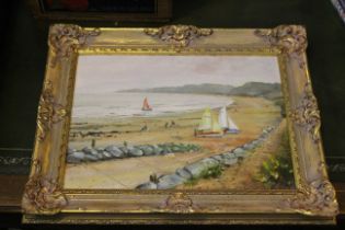 David Allen "Porlock Bay" signed lower right, oil on canvas, 29.5cm x 39.5cm