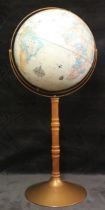 A Repogle 16"diameter World Classic series globe on wood and metal stand 95cm high