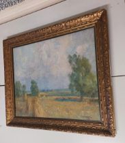 A large framed Oil on board, signed Cyril Fern and dated lower right 1967 A country meadow scene