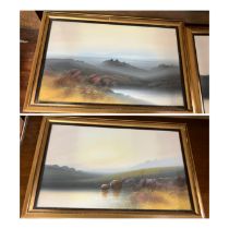 A pair of signed Moorland landscape Watercolours by Frank Holme, 1879 - 1930