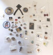 A collection of various cap and pin badges, to include some cloth examples,  There are examples of