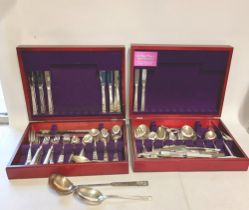 2 part boxed Arthur Price stainless steel cutlery sets, to include fish knife and forks, servers