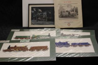 Large selection of various steam train pictures and prints.