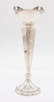 A George V silver posy vase, hallmarked by Cornelius Saunders & Frank Hollings, Birmingham, 1910,