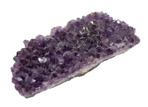 An amethyst crystal geode/cluster, whole piece, no cracks, approximately 23.5cm wide.