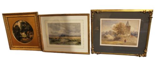 A collection of eight various late 19th / 20th Century decorative watercolours depicting cottage,