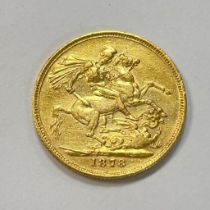 Australia Queen Victoria 1879 Gold Sovereign Victorian "M" Melbourne Mint Mark