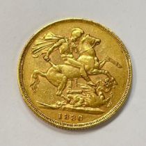 Great Britain Queen Victoria 1880 Gold Sovereign Victorian No Mint Mark