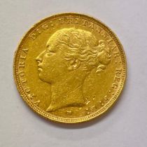 Australia Queen Victoria 1885 Gold Sovereign Victorian "M" Melbourne Mint Mark