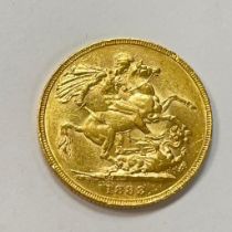 Australian Queen Victoria 1883 Gold Sovereign Victorian "M" Melbourne Mint Mark
