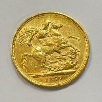 Australian Queen Victoria 1877 Gold Sovereign Victorian "M" Melbourne Mint Mark