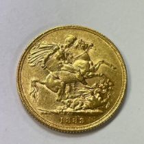 Australian Queen Victoria 1883 Gold Sovereign Victorian "S" Sydney Mint Mark