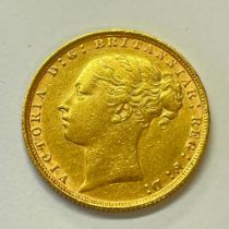 Great Britain Queen Victoria 1885 Gold Sovereign Victorian No Mint Mark