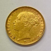 Australia Queen Victoria 1885 Gold Sovereign Victorian "M" Melbourne Mint Mark