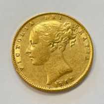 Great Britain Queen Victoria Shield Back 1862 Gold Sovereign Victorian